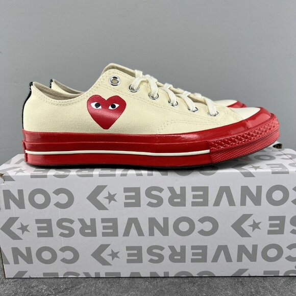 Converse Chuck Taylor All Star 70 Low Comme Des Garcons Sz 10 Mens Pristine Red - Picture 1 of 10